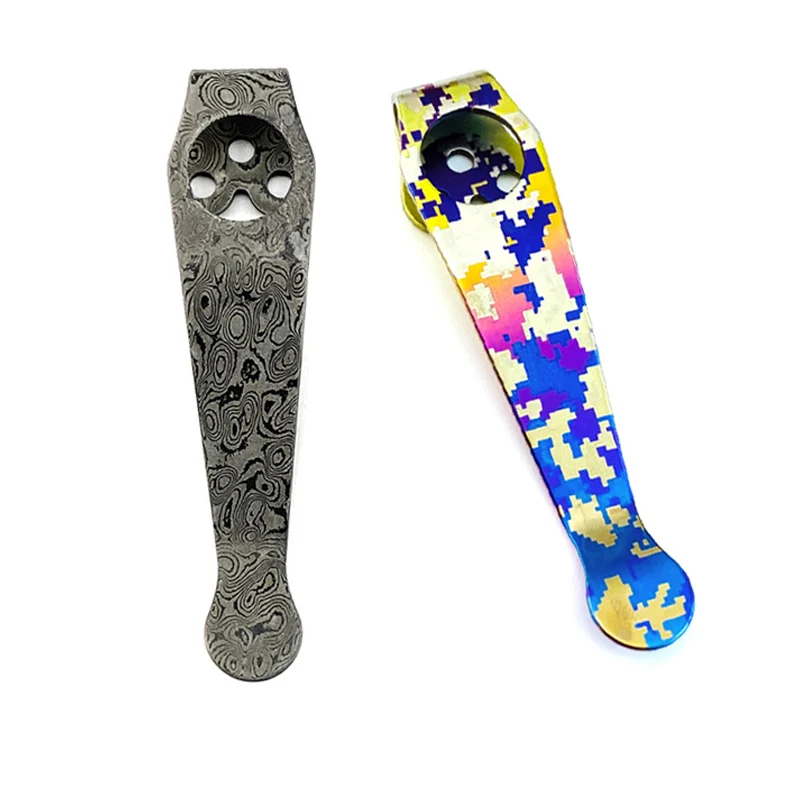 17 Types Knife Titanium Pocket Clip Back Clamp for Spyderco Paramilitary2 C81 Para3 Manix2 Endura4 Szabo Delica4 Stretch Navaja
