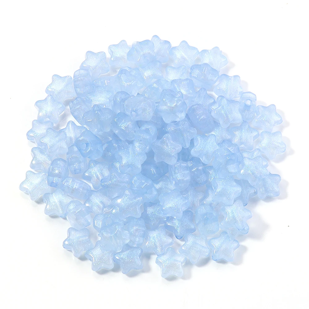100 teile/los Transparent Acryl Stern Perlen 10mm Funkelnden fünfzackigen Stern Perlen Lose Spacer Perlen Für DIY Schmuck Machen