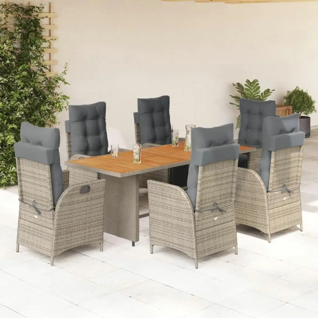 

Garden Dining Set Grey and Dark Grey Outdoor Furniture for Patio and Balcony Stylish Comfortable Seats Table and Chairs Set
