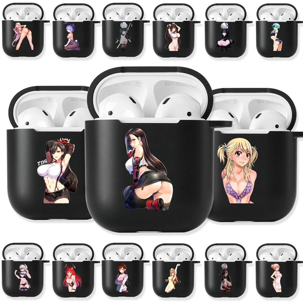 Kawaii japonês mangá anime hentai waifu meninas capa de silicone macio para airpods pro 3 2 1 bluetooth fone de ouvido capa airpod casos