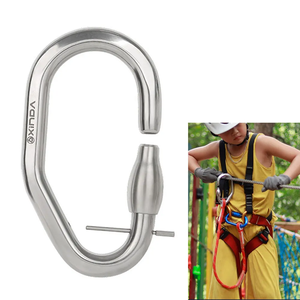 

Fly over the Jungle Tree Adventure Carabiner with Pin Stainless Steel Safety Buckle Uninterrupted Fall Protection Main Lock