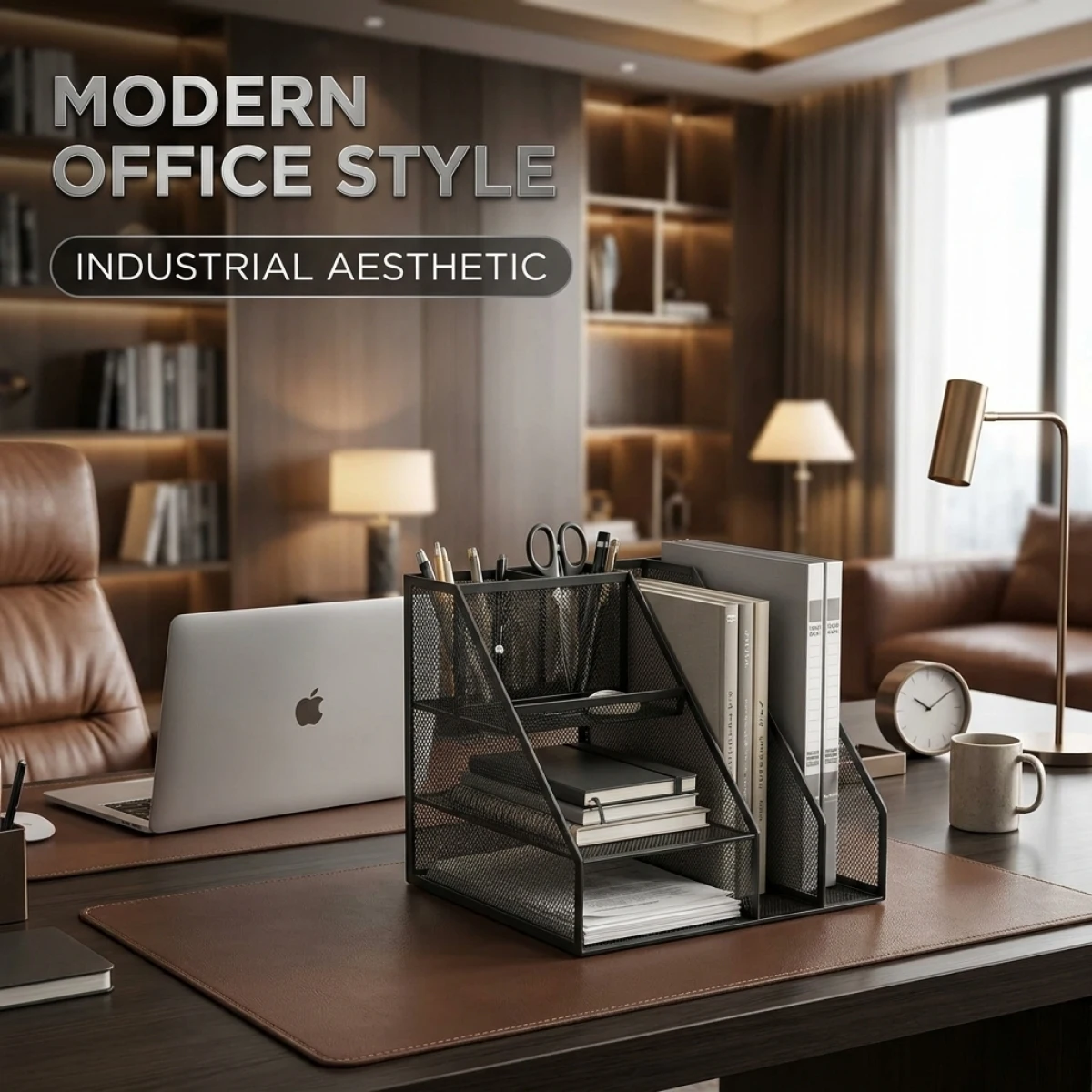 

Space-Saving Magic Desktop Organizer – 70% Less Space, Holds Everything (Pen/A4/File/Notebook),Easy Carry