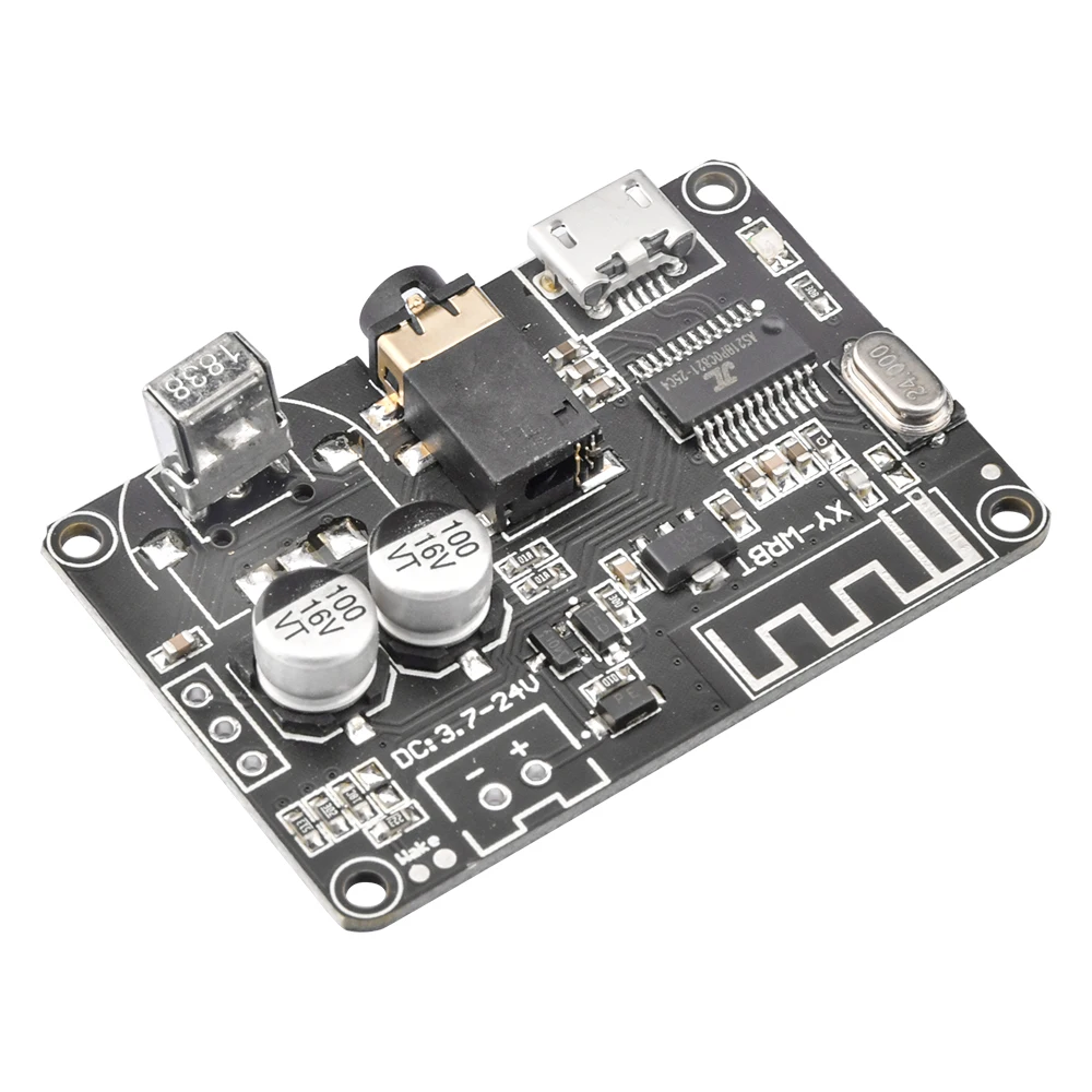 Type C / Micro USB DC3.7-24V BT 5.0 2CH Stereo Audio Decoding Board with Remote Control