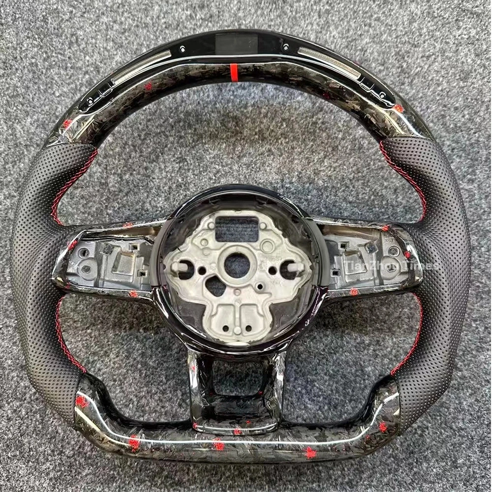 Custom Forged Carbon Fiber Leather Led Heated Steering Wheel Compatible With Golf7 GTI Mk7 Golf4 Golf5 Golf6