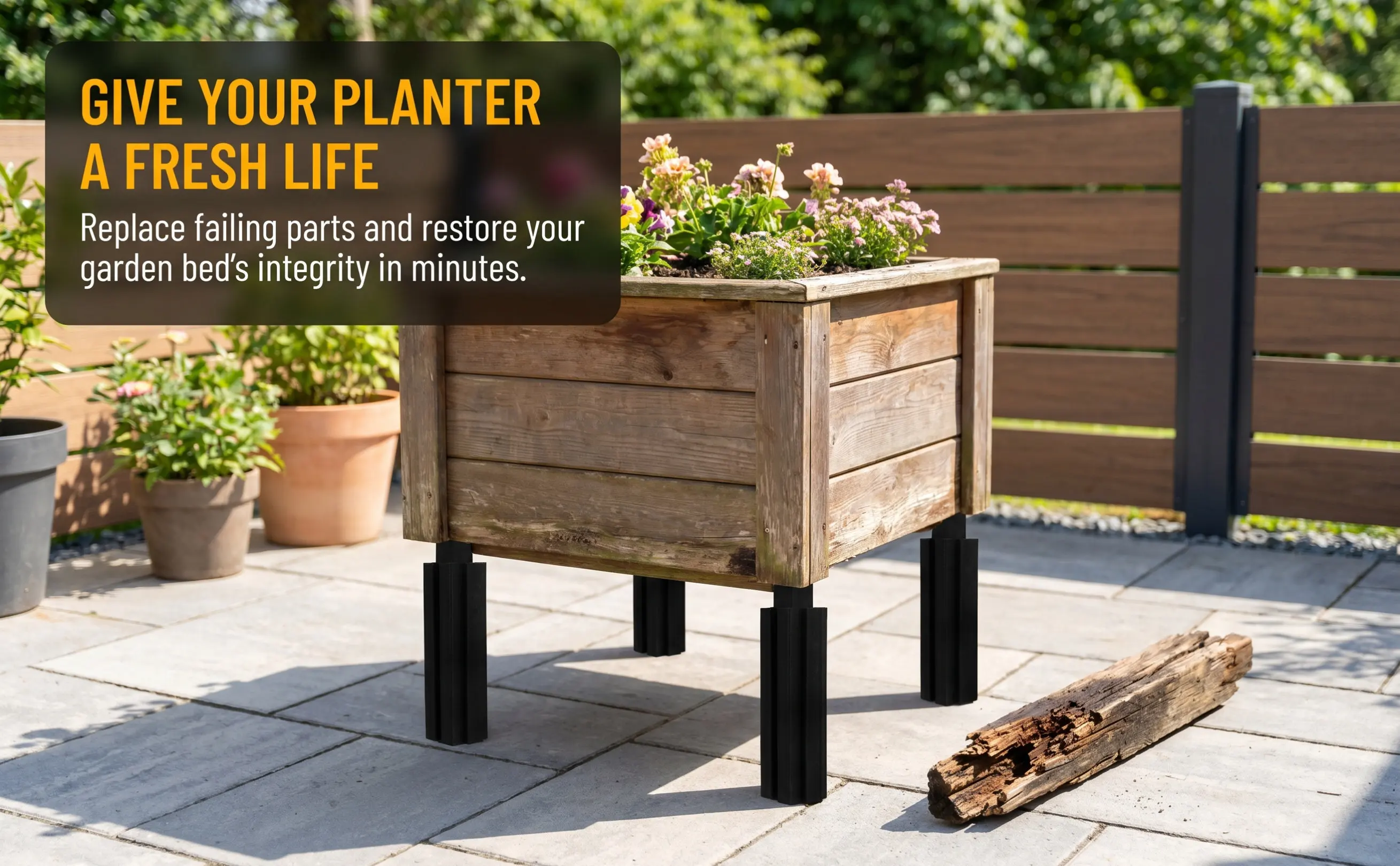 10Pcs Plastic Planter Riser Legs for Raised Garden Beds Outdoor Balcony Planter Box Supports DIY Assembly Aesthetic Gardening