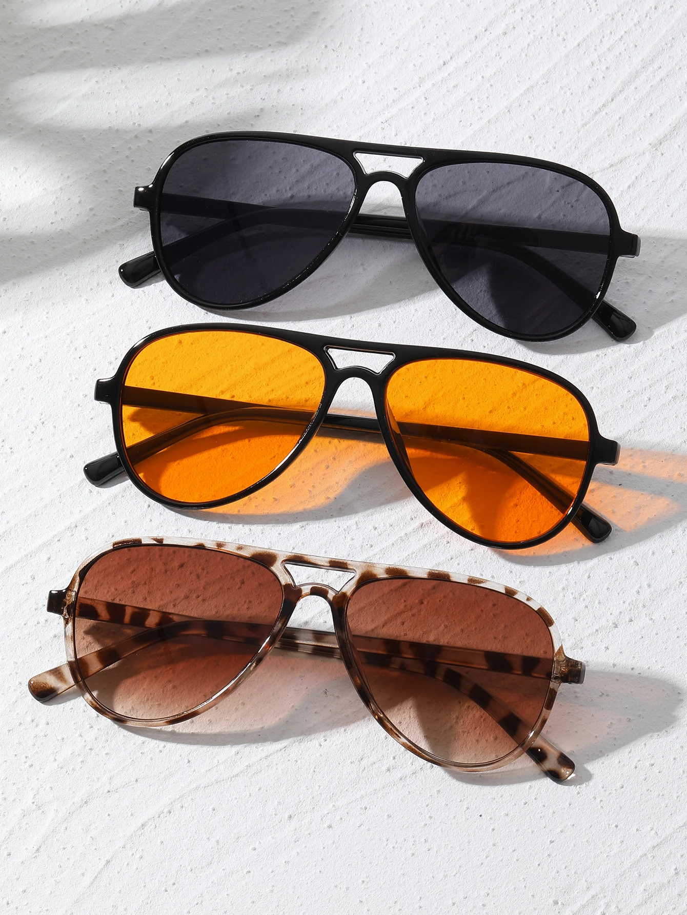 3pcs Women Ins Style Elegant Personalized Sunglasses Set Fashion Eyewear For Outdoor Travel Tropical Beach Vacation