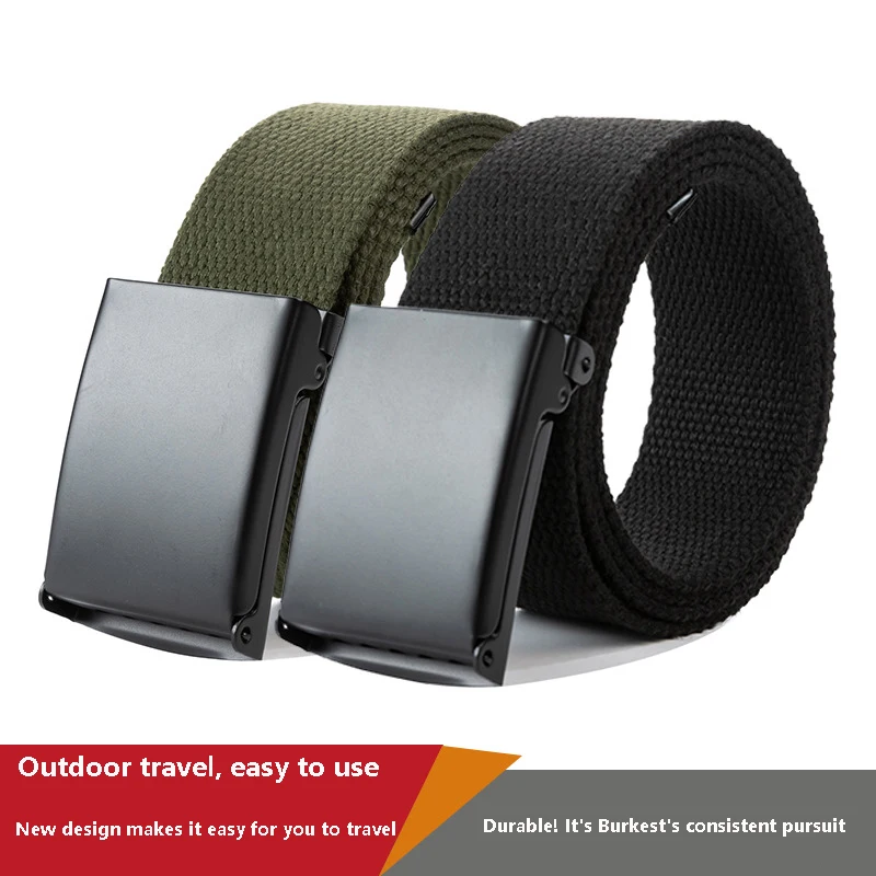 3.8cm Open And Close Iron Buckle Canvas Belt For Men And Women Tactical Training High-Quality Military Hunting Polyester Belt