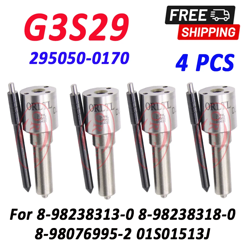 4 PCS ORLTL G3S29 Fuel Injector Nozzle g3s29 Common Rail Injector 295050-0170 8982383130 8982383180 8980769952 01S01513J