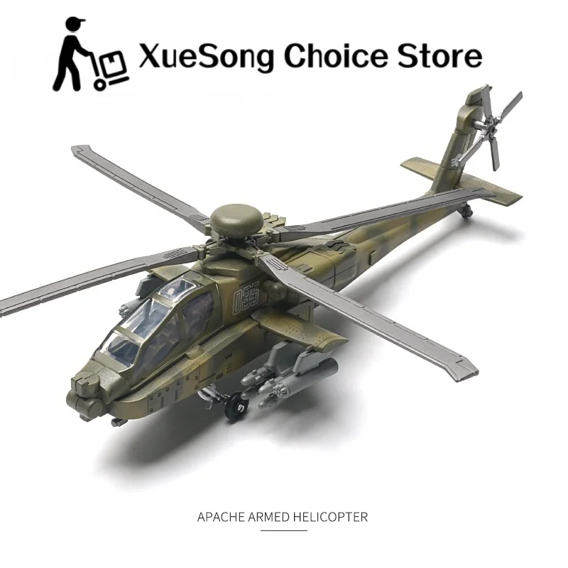 Bloques de Construcción de la Serie Militar Creativa 1/72, Modelo de Helicóptero Apache AH-64, Juguetes Decorativos para Regalos de Navidad
