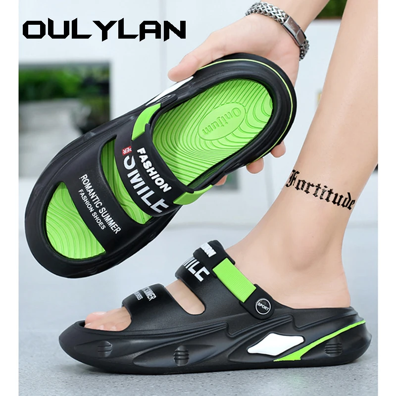 Sommer neue Mode weiche Sohle bequeme Herren Sandalen Outdoor Freizeit dickbesohlte Dual-Purpose Sandalen und Hausschuhe.