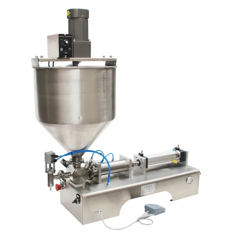 YK Single Nozzle Pneumatic Table Type Manual Paste Filling Machine With Mixing Hopper