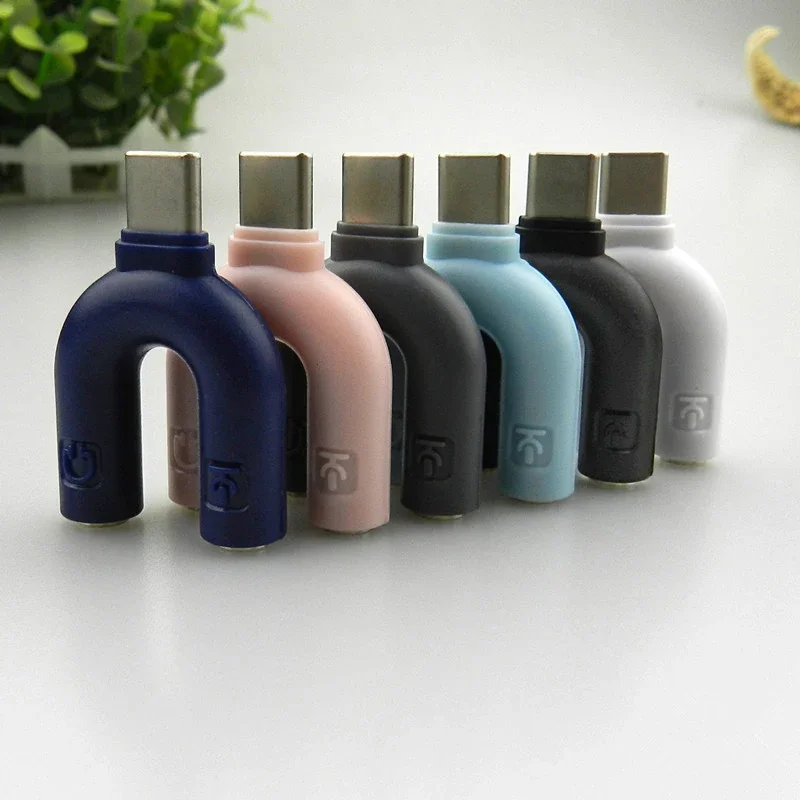 U Type Adapter Dual 3.5 MM Headphone Plug Audio Cables Splitter Microphone 2 In 1 Swivel Connector Audio Converter