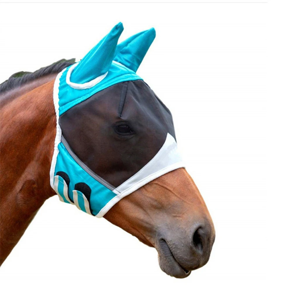 Horse Mask Mesh Fly Pony For With Tape UV Protection