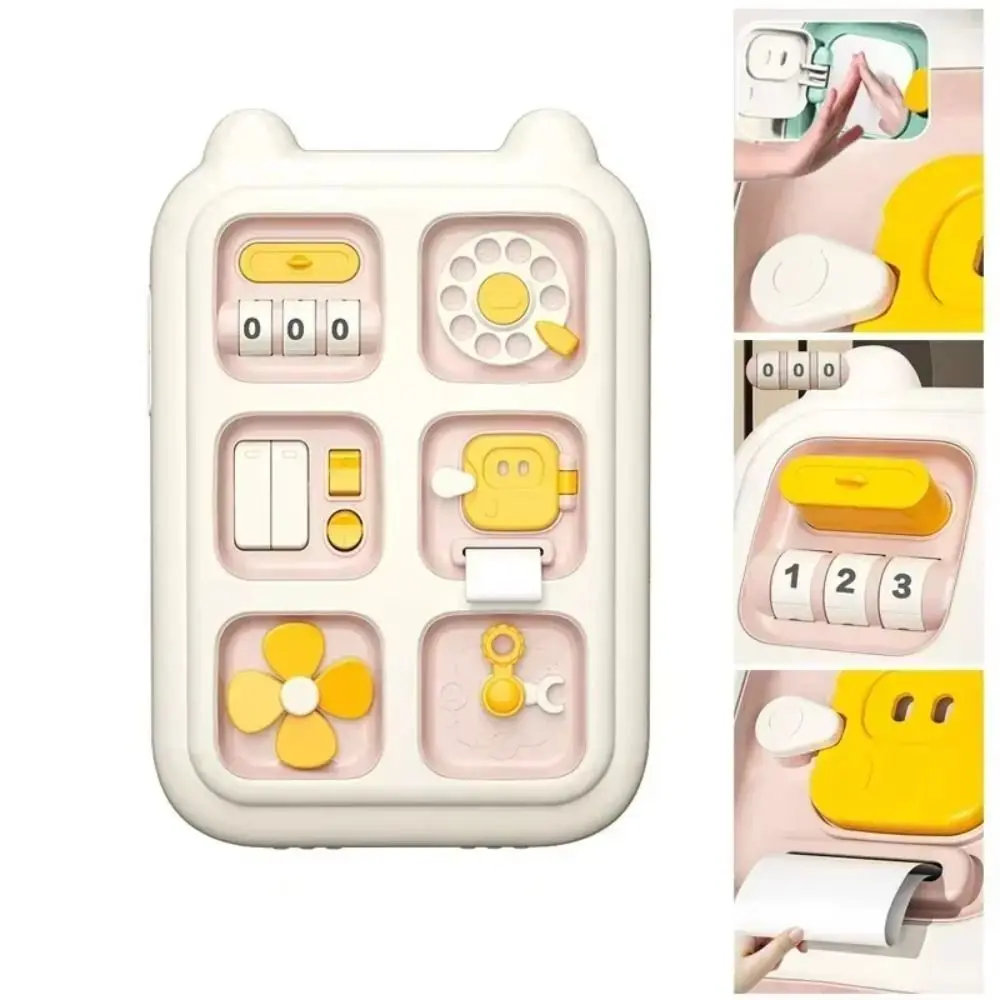 

Plastic 6 in 1 Busy Board Puzzle Toy Interactive Multifunction Fidget Toys DIY Learning Sensory Early Education Toys