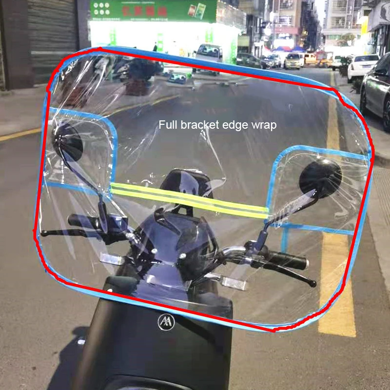 Motor Electric Vehicle Front Windscreen Pedal Motorcycle HD Transparent Rainshield With Full Edge