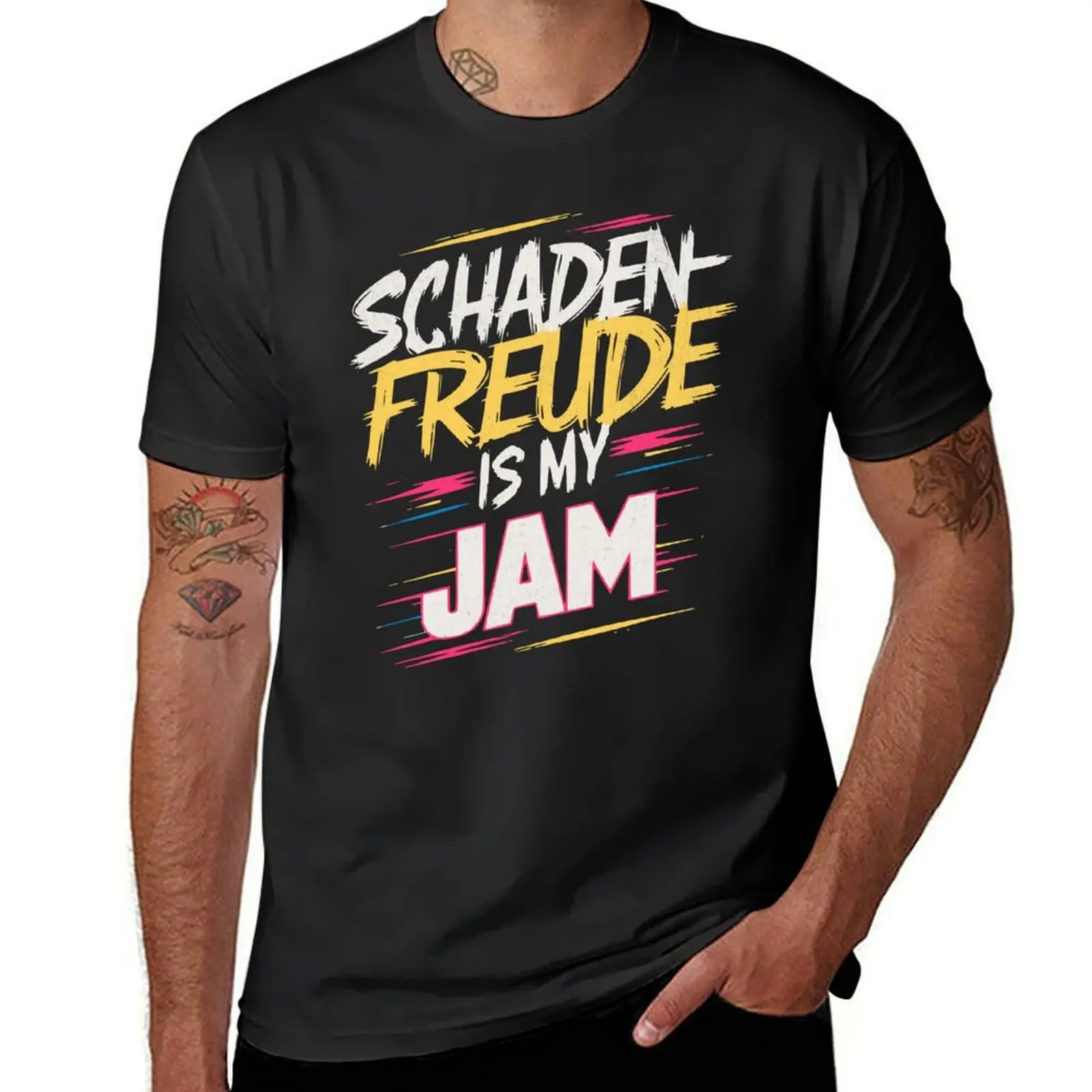 Schadenfreude Is My Jam T-Shirt rapper graphic tees korean fashion oversized clothing for men