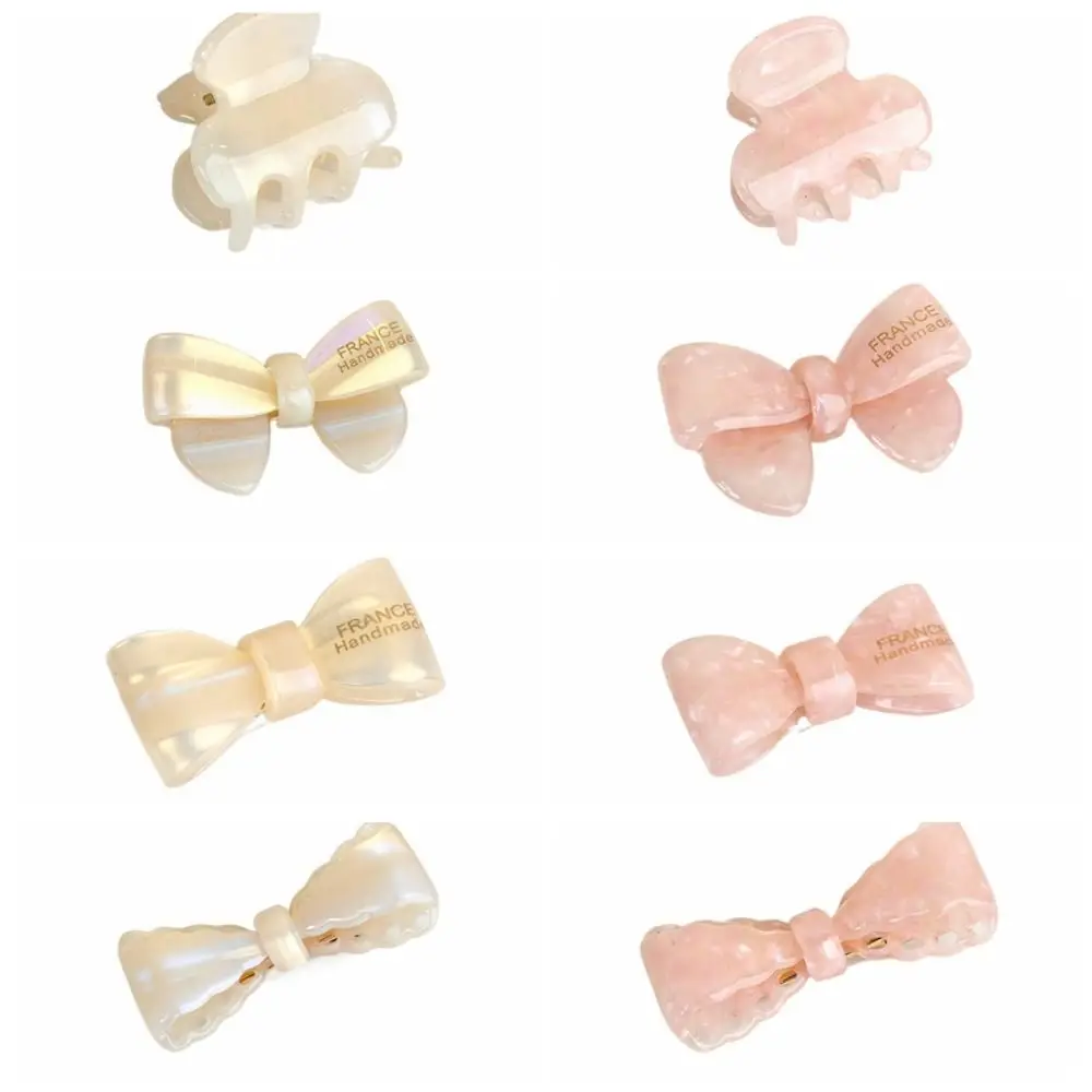 Barrettes Bow Hairpin Simple Headwear Side Clip Mini Hair Claw Top Clip Korean Style Acetic Acid Hair Clip Ladies