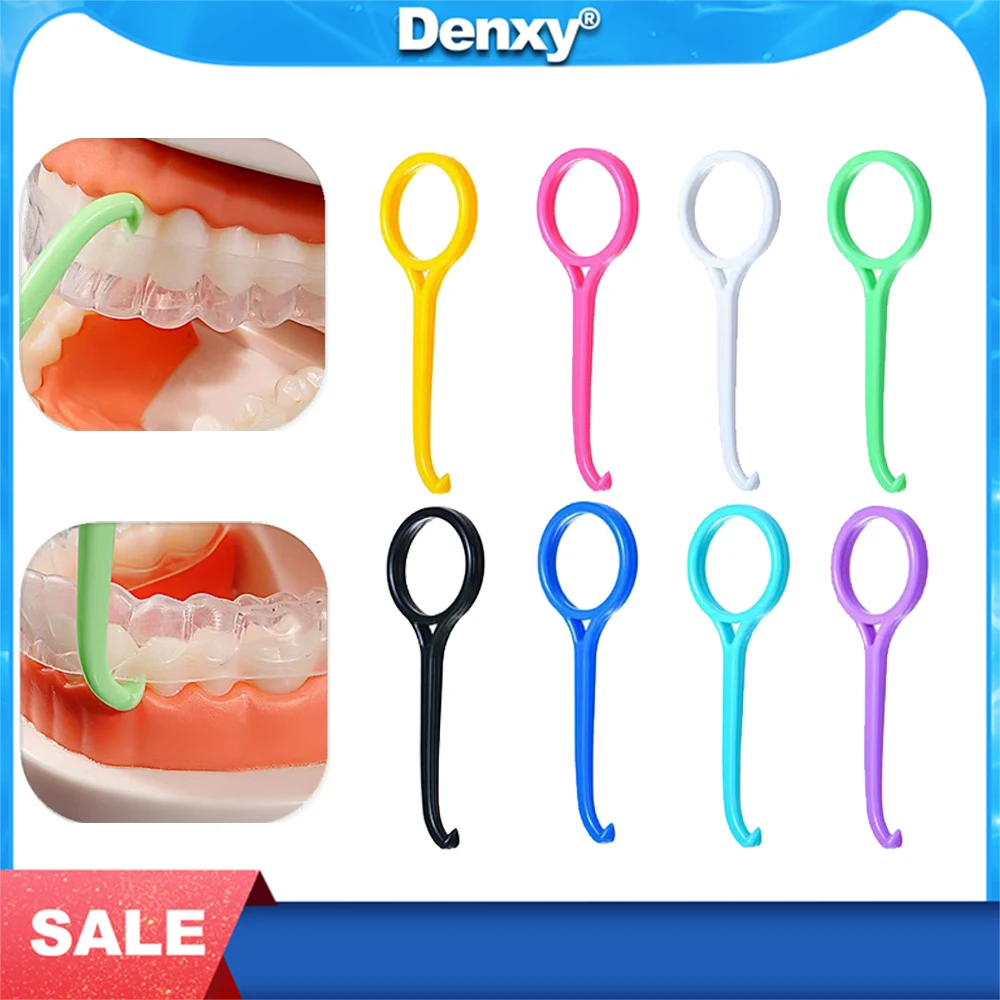 Denxy 10 Pcs Dental Orthodontic Aligner Remove Invisible Removable Braces Removal Tool Plastic Hook Clear Aligner Oral Care