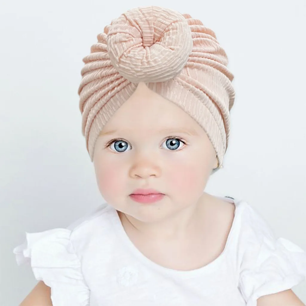 

Newborn Donut Hat Striped Acrylic Baby Round Hat Baby Soft Indian Skullcap Beanie Spring Infant Lovely Child Turban Hats Bonnet