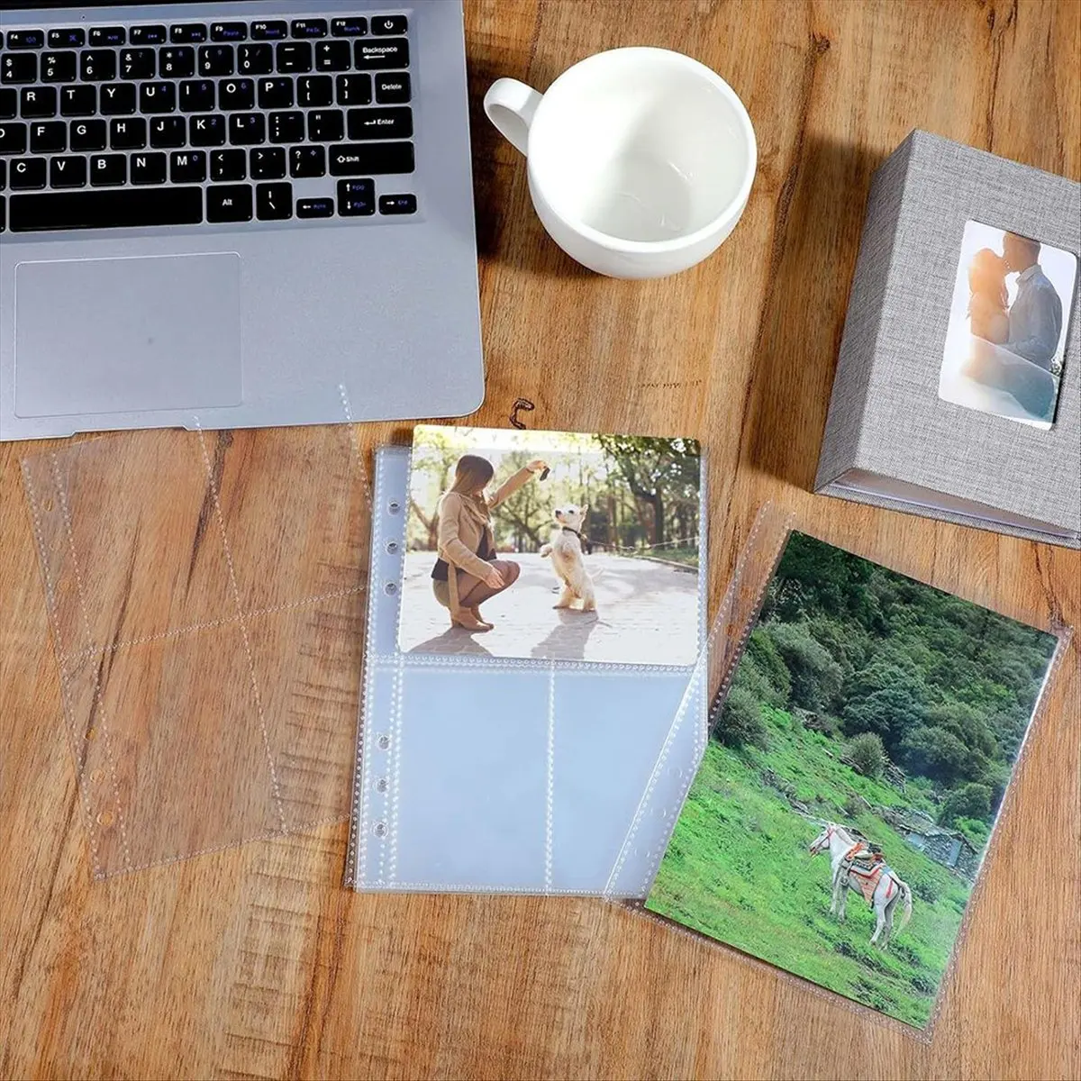 A5 Binder Pockets, 30 Pcs 6 Holes Card Sleeves for 6-Ring Notebook, Waterproof PVC Inserts