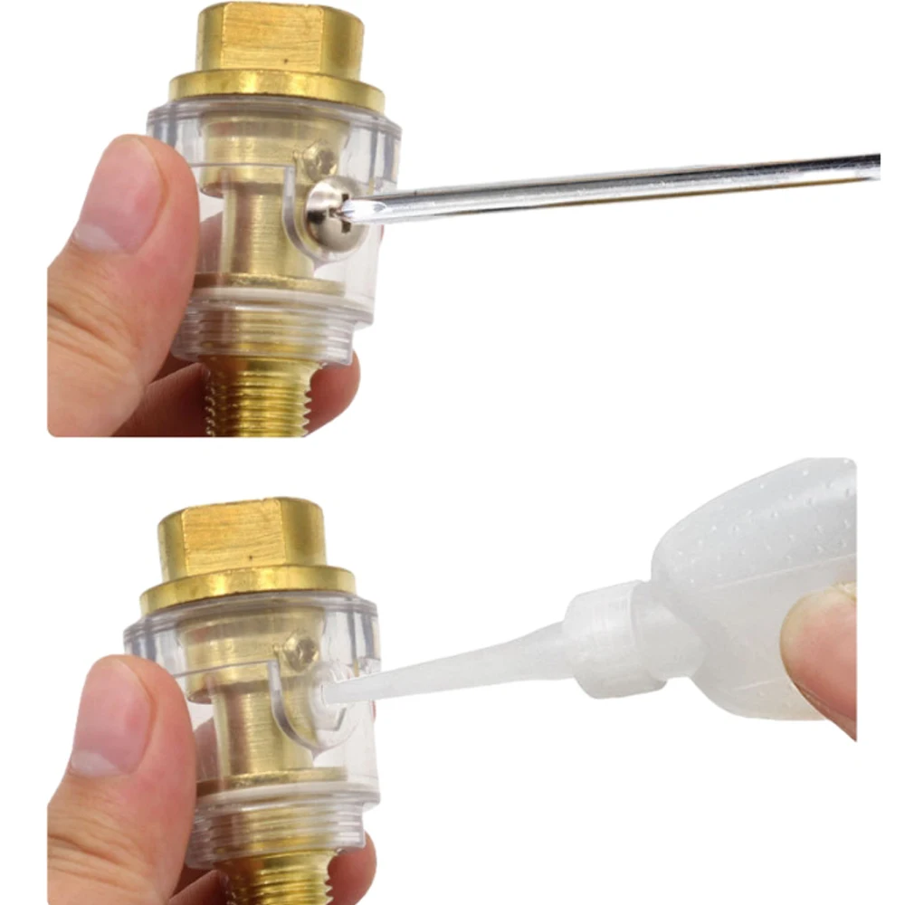 Iron Plated Copper Mini Oiler Injector 1/4 Thread Screw Cap Type Brass Grease Lubricating Oiler Mechanical Nozzle Oil Injector