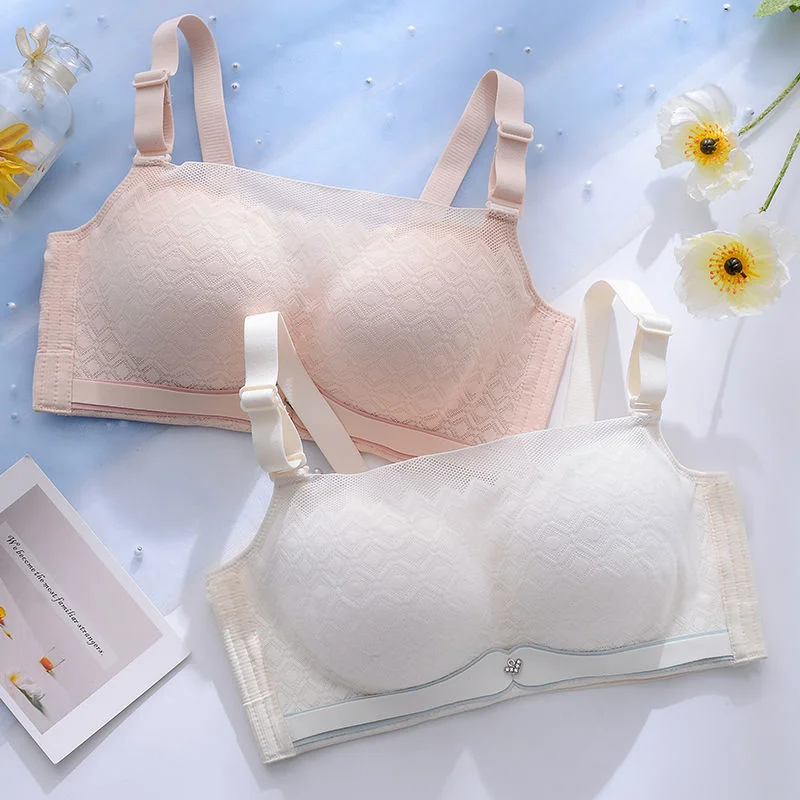 Thickened 5cm Bra, Lace, Anti Stray, Small Bra, Flat Chest, Special Bra, Not Empty Cup, Gathering Seamless Lingerie Women