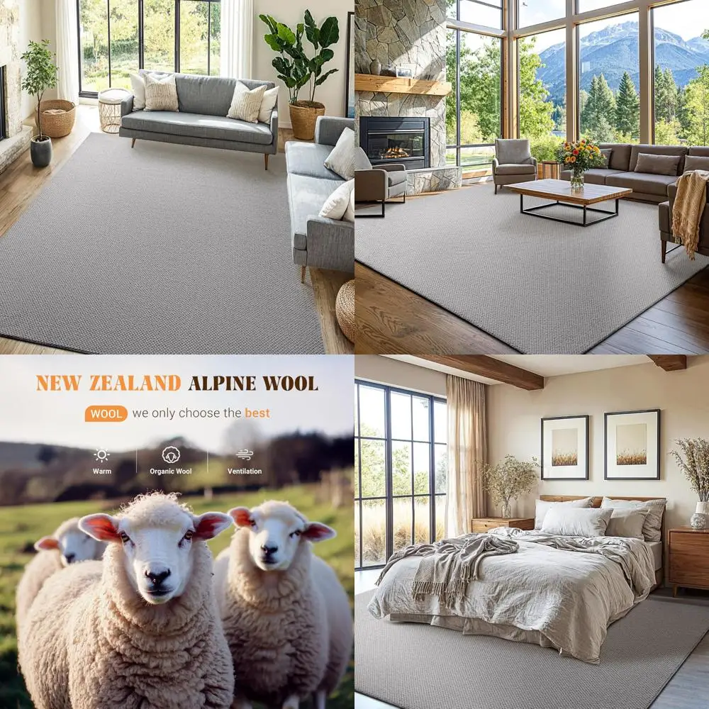 

Shilucheng 4.7x7 Foot Wool-Cotton Blend Rug for Living, Bedroom, and Dining Spaces - Soft, Durable, and Non-Slip