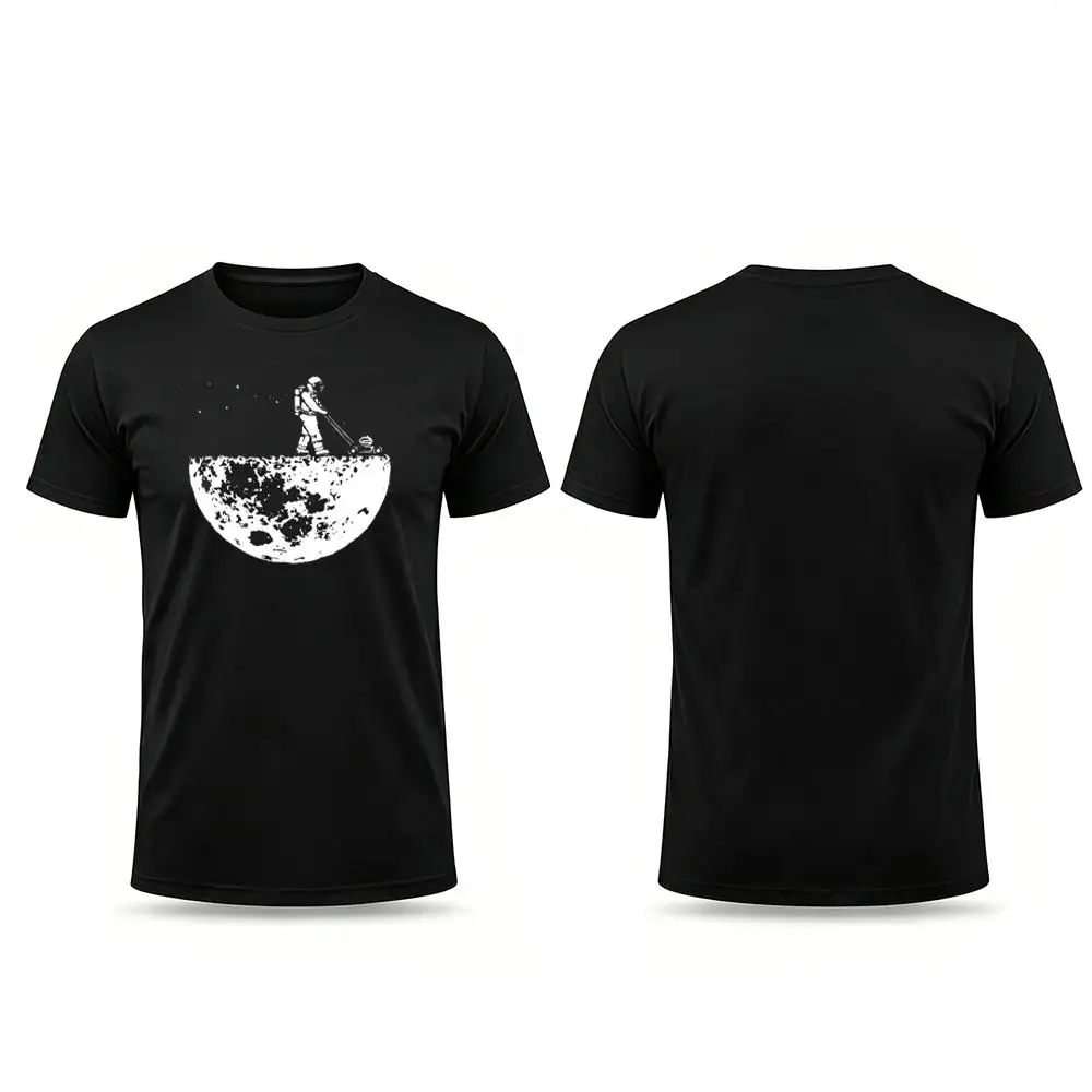 Funny Lunar Cleaner Printed T-shirt Harajuku Simple Versatile Crew Neck Tops Men's And Women's Fashion Casual Streetwear Tee
