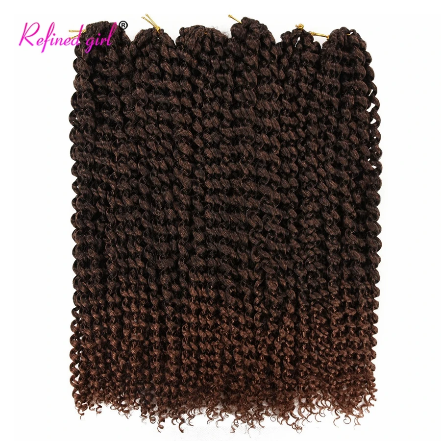 Passion Twist Hair Water Wave Crochet Braids Black Brown Free Tress Synthetic Curly Braiding Hair Extensions 22 strands/pack