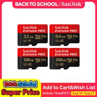 Original SanDisk Extreme Pro Micro SD Card 128GB 256GB 64GB U3 A2 SDXC V30 32GB A1 SDHC Transflash TF Card 512GB With SD Adapter