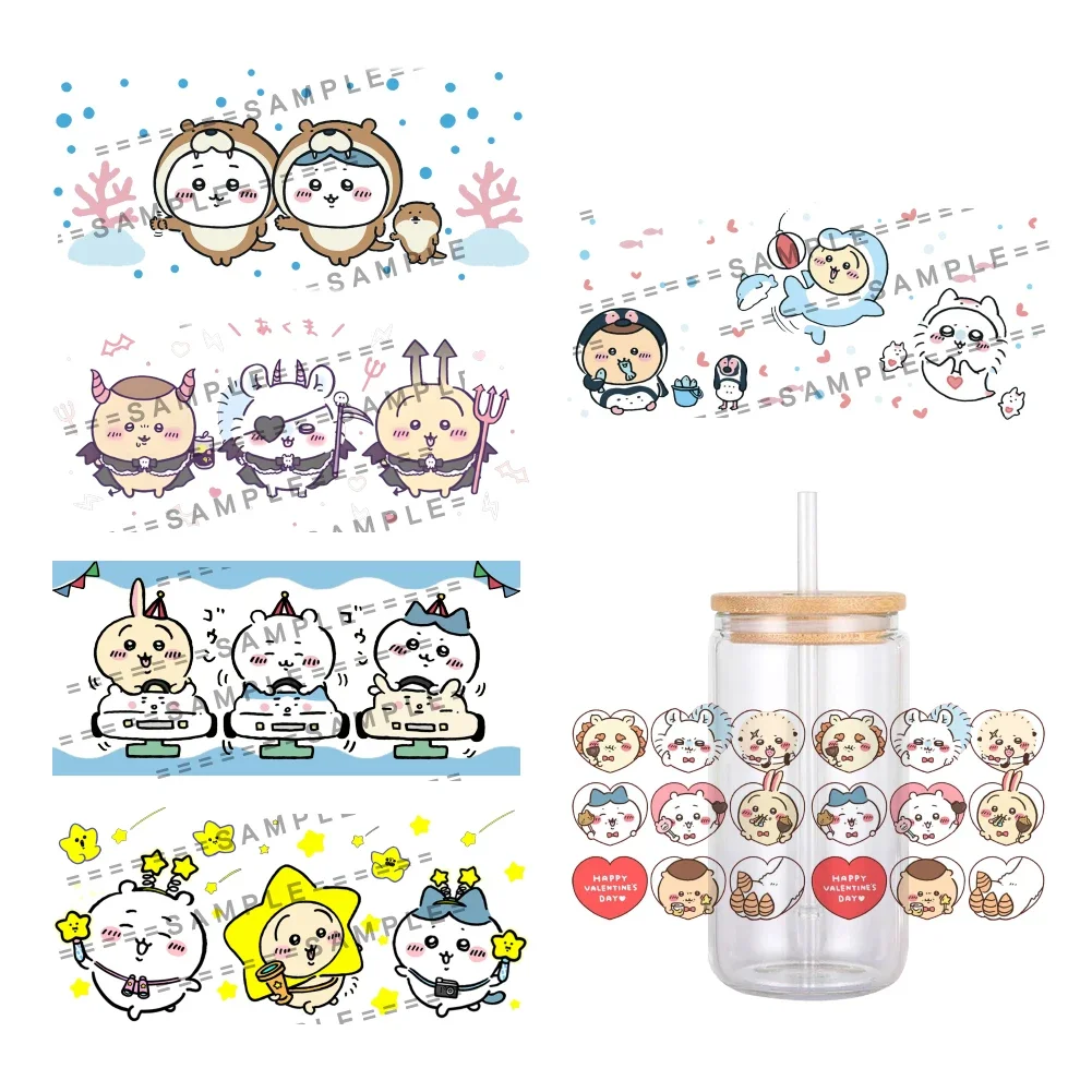 

W Mini Japanese Cartoon UV DTF Transfer Sticker Waterproof Transfers Decals For 16oz Glass Cup Wrap Stickers