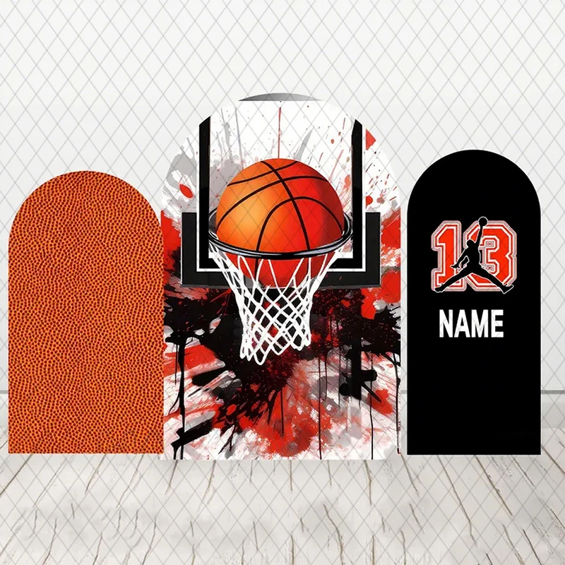 

LS Custom 2-Sided Basketball Court Sports Star Boy Birthday Party Baby Shower Cover Chiara Arch Background Decor Backdrop