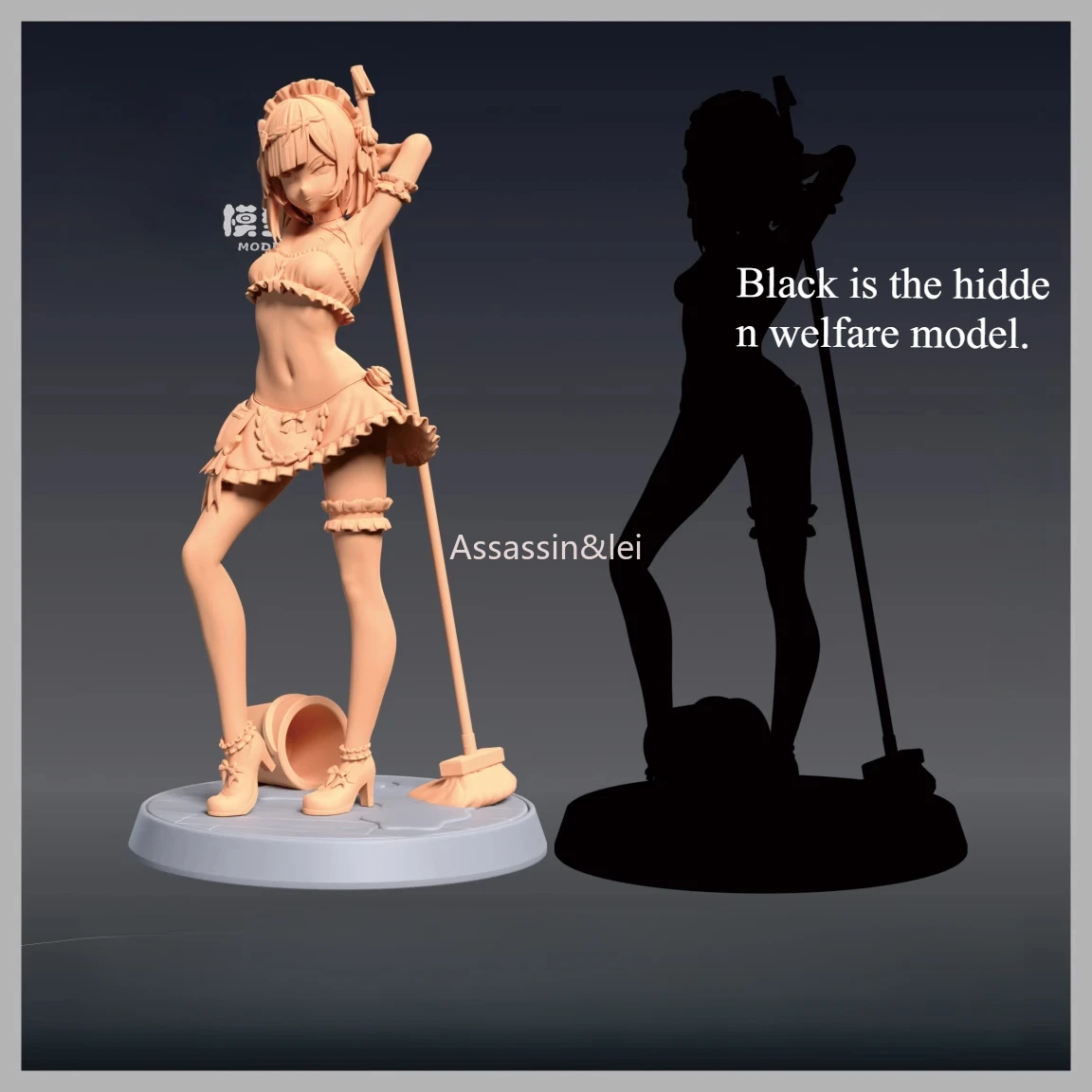 Spiel Anime periphere Figur Genshin Impact Sexy Maid Noelle Resin weißes Modell GK Farbloses Modell Klassische Handarbeit 1/64 1/43 1/24