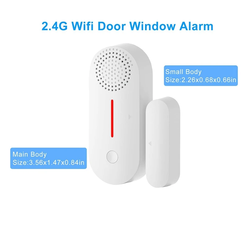 Porta Magnética Sem Fio e Sensor De Janela, Alarme WiFi, Chimes Quando Abre, Tuya Smart Devices, 1 Pc