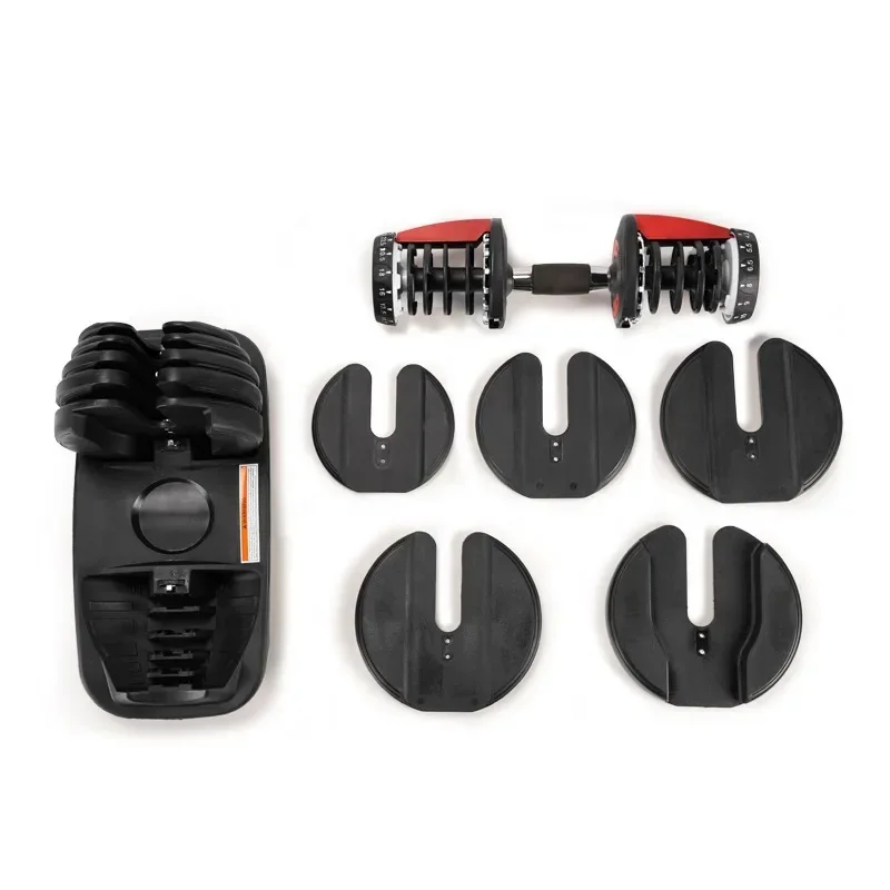 24KG Gym Automatic Adjustable Dumbbell Block Set for Weightlifting Fitness Gear