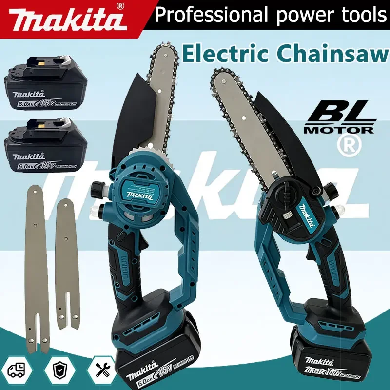 

Makita Cordless Mini Electric Chainsaw 18V Brushless Handheld Pruning Saw Compatible with Makita 18V Battery for Branch Cutting