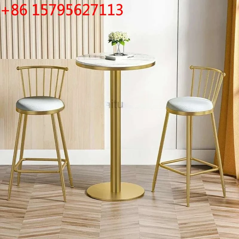 

Nordic Minimalist Round Bar Table Counter Household Modern Balcony High Legged Table And Chair Bar Furniture Home