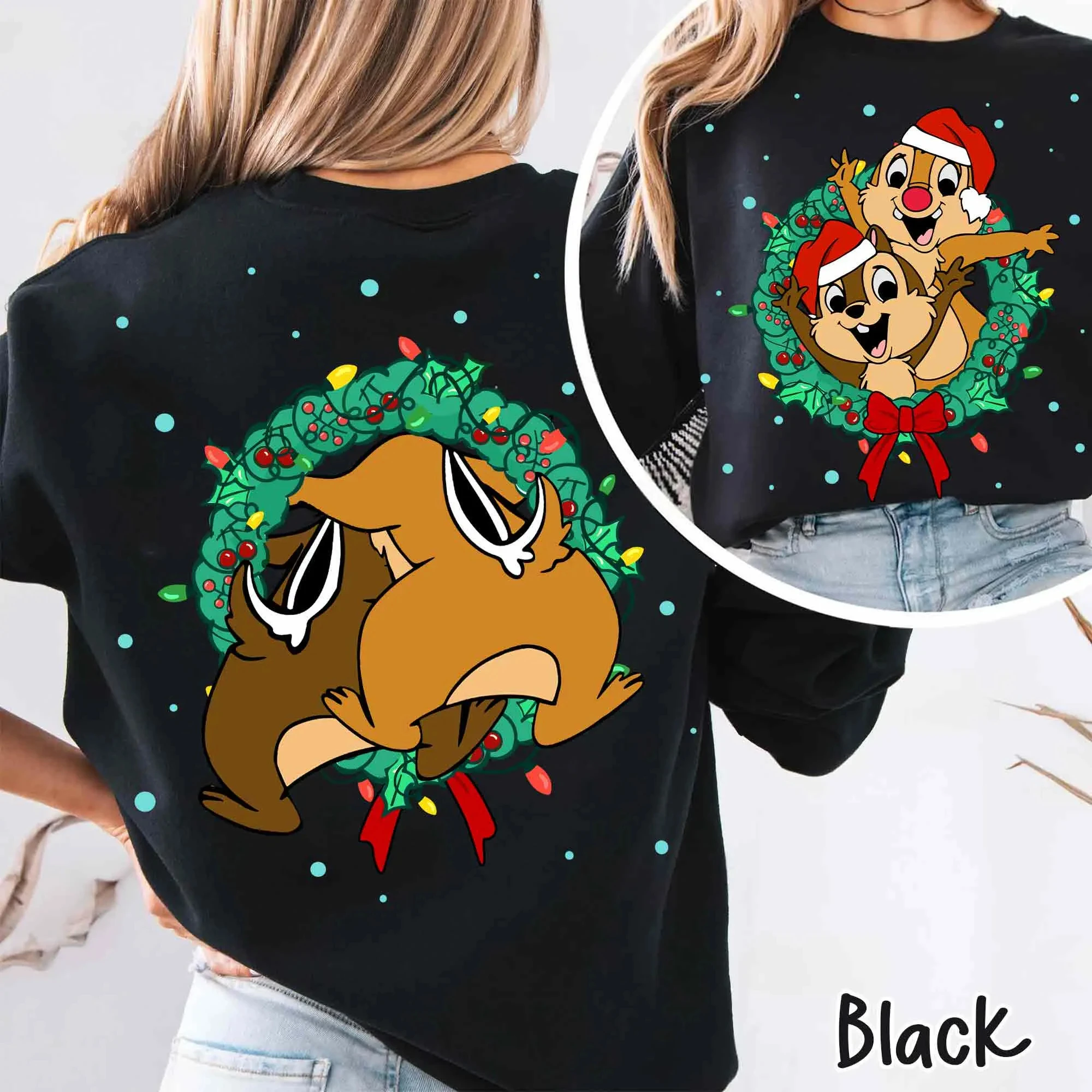 

Kiki Titi Santa Claus Hat Shirt, 90s Retro Disney Christmas Brothers T-shirt, Mickey Mouse Happy Party, Disneyland Holiday