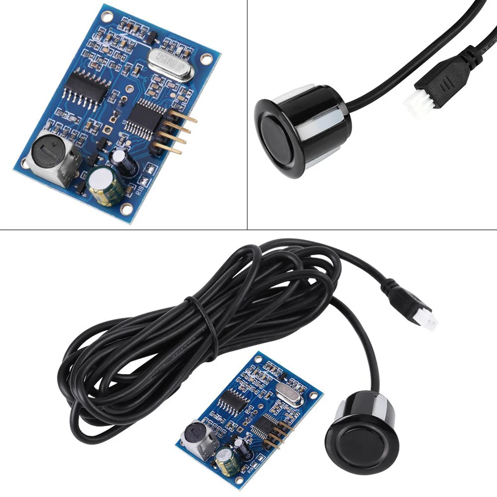 Sensor de distancia ultrasónico, módulo transductor de medición, antiinterferencias