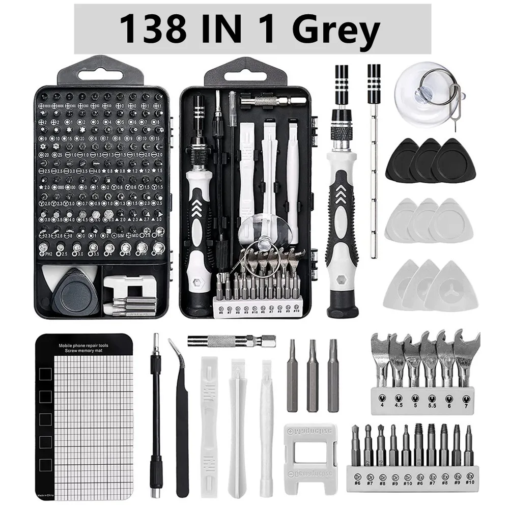 Precisieschroevendraaierset, WOZOBUY 115/122/138 in 1 computerschroevendraaierset, elektronica gereedschapsset voor tablet, iPhone, PS4 reparatie