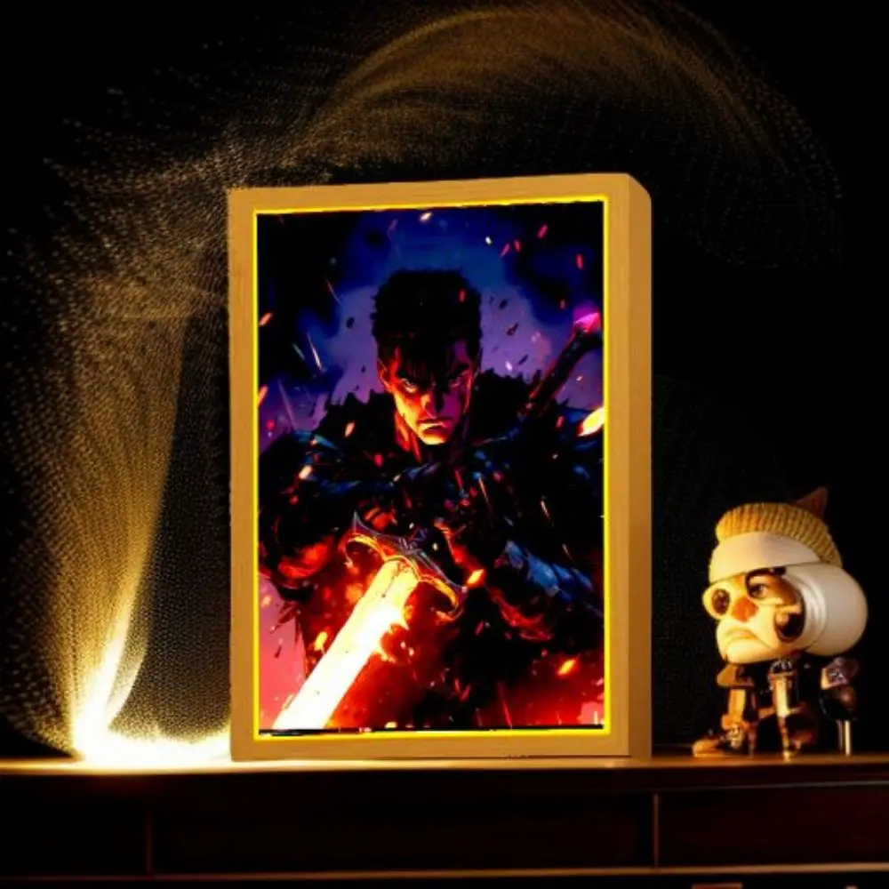 Berserk Behelit Griffith Anime Figure Light Painting Photo Frame Figures Led Lamps Take Bedroom Decor Birthday Gifts moon Lamp