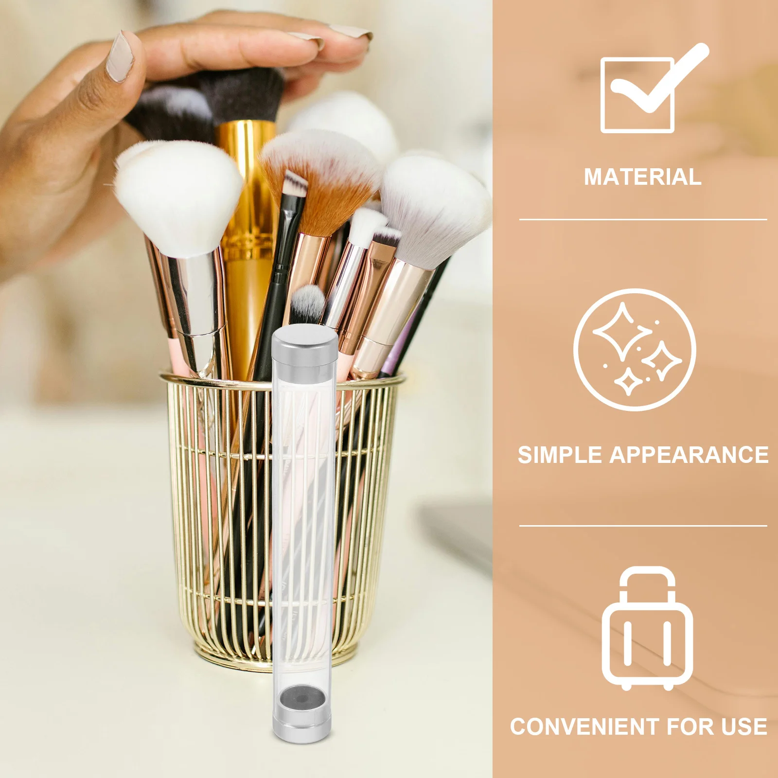 8Pcs Clear Plastic Tweezer Organizer Round Holder Dual Opening Makeup Tool Storage Tube Eyelash Tool Case Makeup Tools