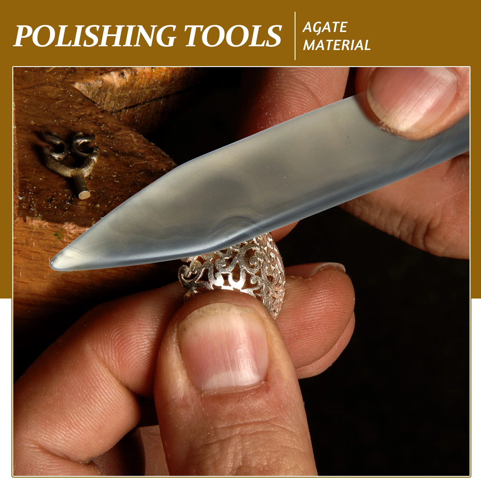 

2pcs Jewelry Maintenance Tools Agate Polishing Knives for Gold Silver Copper Bracelet Ring Smooth Surface Long Service Life