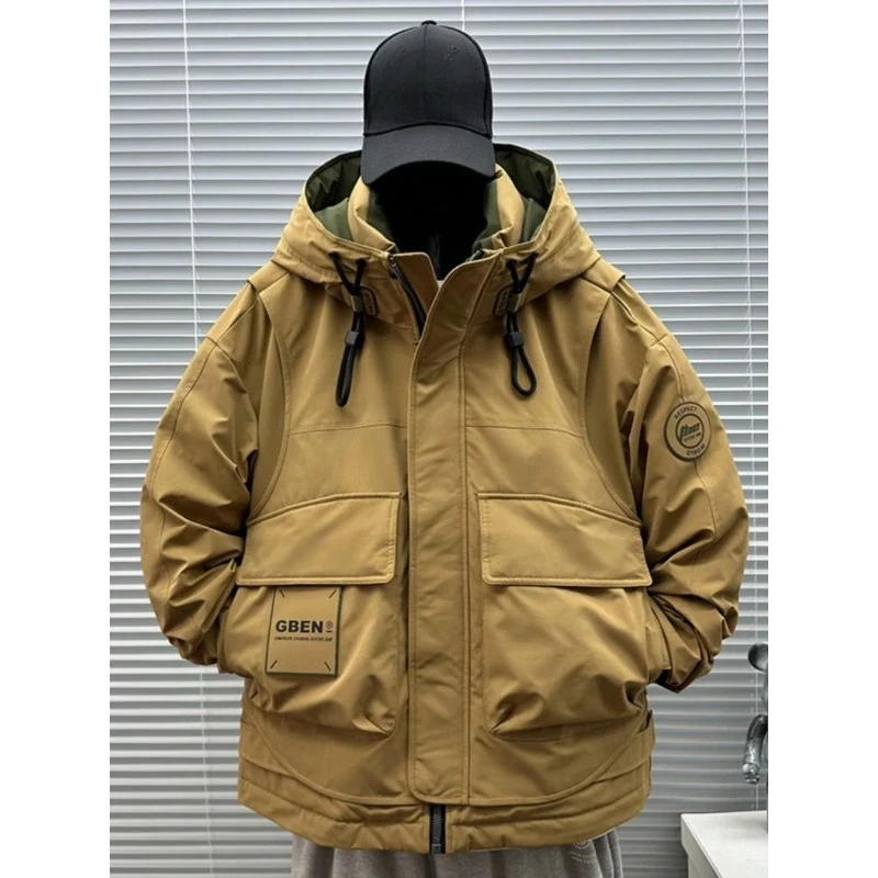 The Korean Version of The Men's Tooling Overcomes The Winter Meat Covering Warmth Hooded Cotton Jacket Which Is Trendy Exquisite
