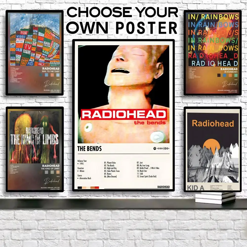 

Popular Band R-Radiohead Painting Calligraphy Poster Frameless Canvas Wall Art Perfect For Hallway Home Decoration Holiday Gifts