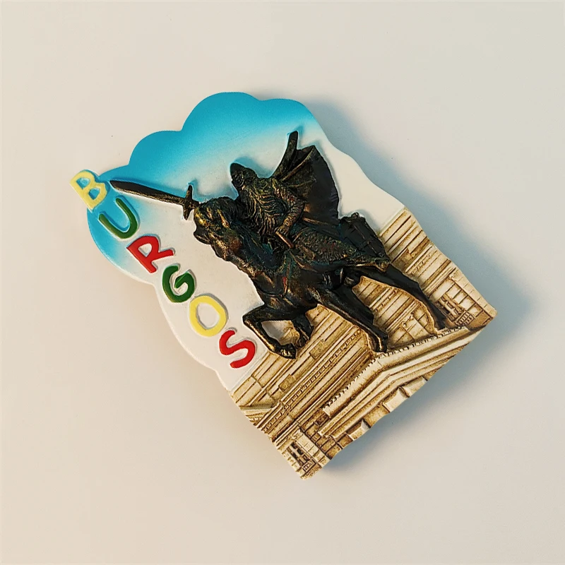 إسبانيا، بورجوس، تمثال Xide، مجسم ثلاثي الأبعاد، هدايا تذكارية للسياحة، لوحة من الراتنج، ديكور منزلي، مغناطيس الثلاجة