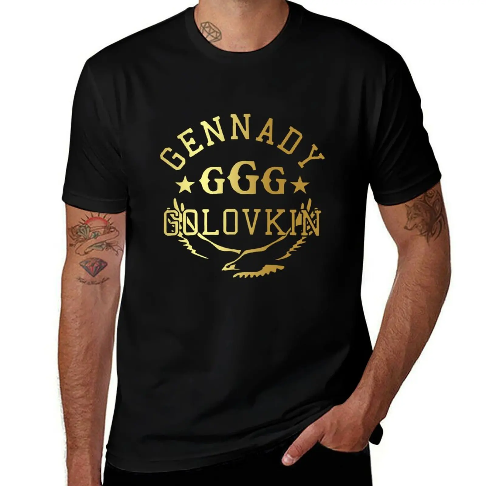 Camiseta de Boxe Gennady Golovkin Sport GGG, Camiseta Masculina de Algodão Luxuoso, Camisetas 100% Anime, Camiseta Oversize