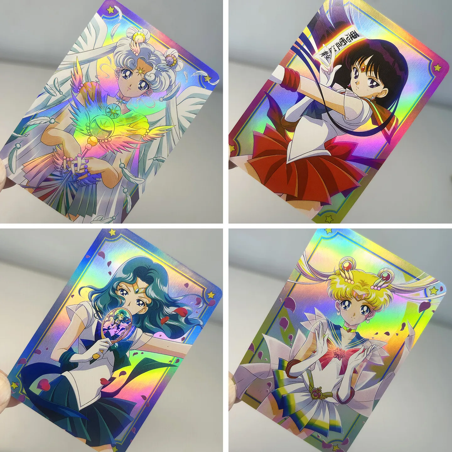 DIY Sailor Moon Holo Laser Mini Cards Set Usagi Anime Characters Collectible Merchandise Gift Manga TCG CCG Rare