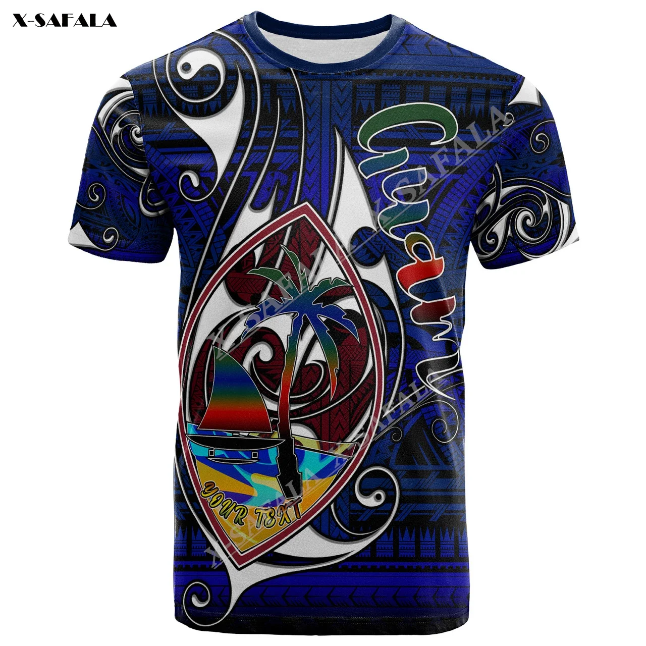 Guam Independence Day   Breathable 3D Print Men T-Shirts Tops Tees Short Sleeve Casual Milk Fiber Cold Feeling Quick Dry Summer