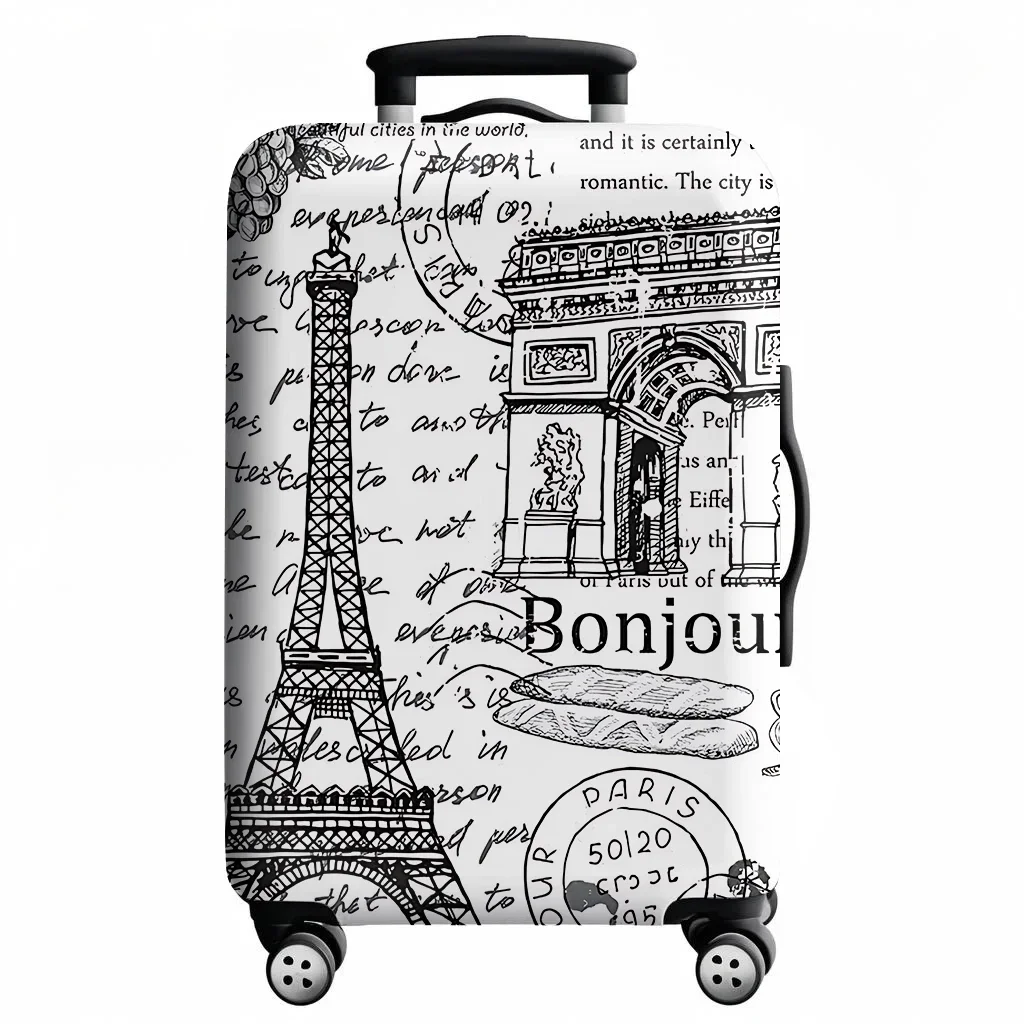 Funda protectora de equipaje, traje elástico con cremallera de mapa del mundo para bolsa de 18-32 pulgadas, fundas para maleta, cubierta para carrito, accesorios de viaje